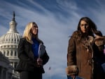 The House Thursday approved a reworked resolution from Rep. Lauren Boebert, R-Colo., (right) to refer articles of impeachment against Biden to two House committees. Boebert's original bill caused tension with Rep. Marjorie Taylor Greene, R-Ga., (left), who filed an impeachment resolution earlier this year.