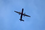 The hydrogen-electric motor and propeller under the wing at left differed from the conventional turboprop engine at right, requiring skilled piloting.