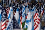 In this file photo from 2023, U.S. and Israeli flags fill a field in Boston, Massachusetts.
