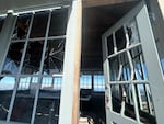 Just a couple weeks before volunteers were scheduled to return to the High Rock Lookout to complete a 10-year restoration of the historic building, vandals smashed in the door and broke most of the windows, pictured here in June. The vandalism ruined years of volunteer work to restore the structure.