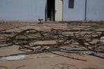 Plastic is all that remains of electric cables at the Ibn Sina Specialist Hospital in Khartoum that were stripped for copper. The hospital was occupied by the RSF.