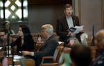 Republican Oregon state Sen. Brian Boquist, R-Dallas, speaks in support of a resolution honoring those who fought and died in the Modoc War in the Oregon Senate chambers at the Oregon Capitol in Salem, Ore., Tuesday, April 2, 2019.