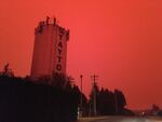 Wildfire smoke in the Santiam Canyon turns the morning sky red on Sept. 8, 2020 in Stayton.
