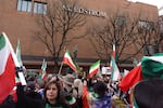 Hundreds of Iranian-Americans gathered at Pioneer Courthouse Square in Portland, Ore., on March 1, 2026, to celebrate the joint U.S.-Israeli military attack on Iran, which resulted in the death of Ayatollah Ali Khamenei.