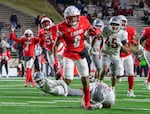 New Mexico's Eli Sanders runs away for a score in the second half against Washington State during an NCAA college football game Saturday, Nov. 16, 2024 in Albuquerque, N.M. (AP Photo/Roberto E. Rosales)