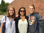 Zoe Wilkins, Kelly Wilkins and Meadow Wilkins following a campus tour of Concordia University in Portland, Ore., Tuesday, July 30, 2019.