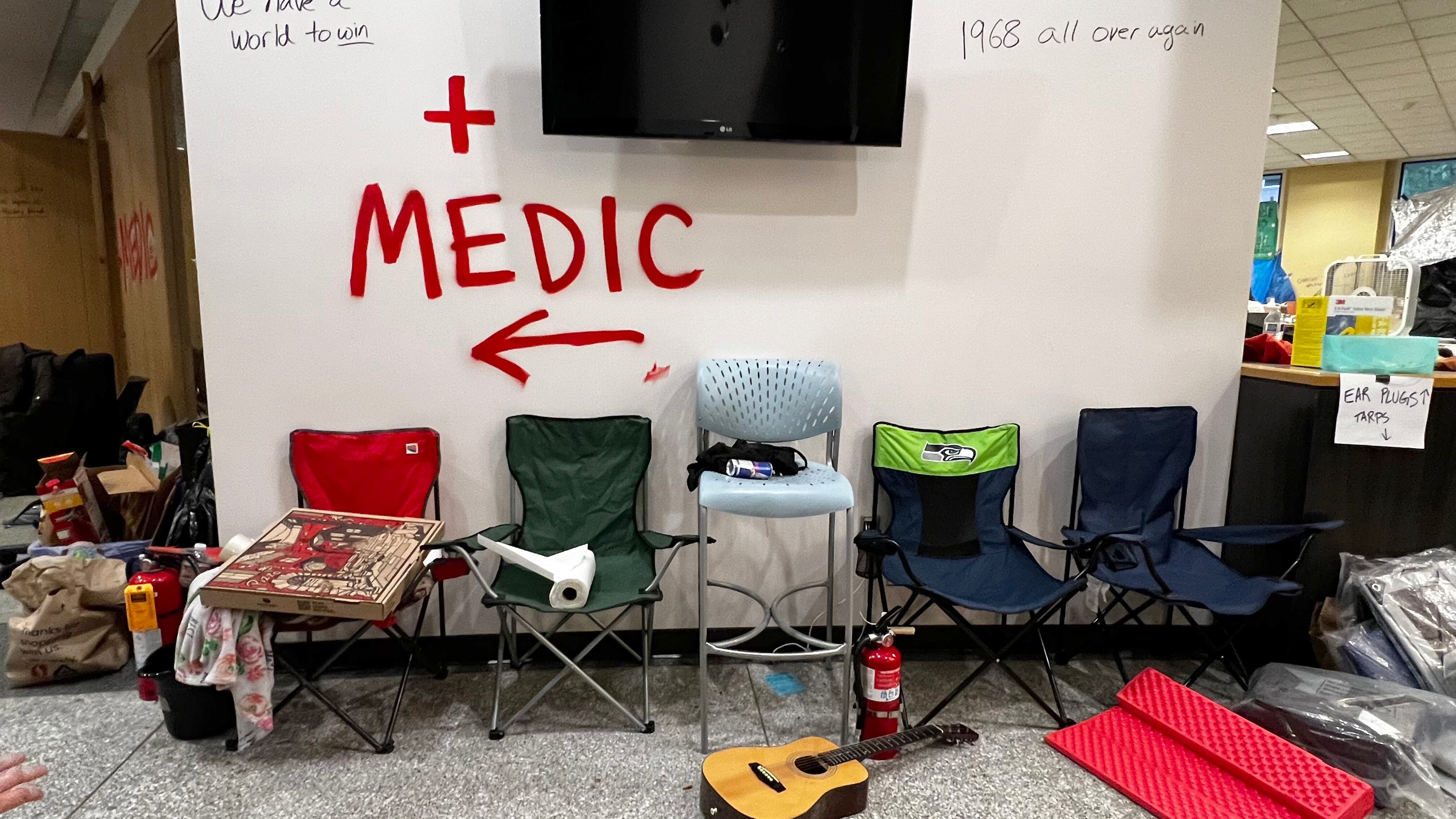 Medic stations on the first floor.