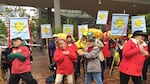 Protesters danced to their own version of "YMCA" in which they asked PGE why the utility is considering natural gas when wind and solar energy would be better for the planet.