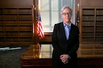 FILE - Governor Tina Kotek poses for a portrait in the State Library of Oregon, Salem, Ore., Jan. 29, 2025.