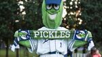 The Portland Pickles mascot