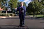 Bill Pulte speaks with reporters at the White House on Sept. 2, 2025. Trump's decision to nominate Pulte as acting director of national intelligence has frustrated Senate lawmakers, including several Republicans.