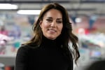 FILE - Britain's Kate, Princess of Wales smiles during her visit to Sebby's Corner in north London, Nov. 24, 2023. The princess announced Friday that she has cancer and is undergoing chemotherapy, following weeks of speculation about her health and whereabouts.