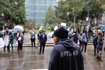 People gathered outside Portland City Hall April 11, 2018 following the death of 48-year-old John Elifritz. Elifritz was shot by police.