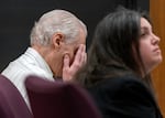 Robert Atrops attends a hearing at the Washington County Courthouse in Hillsboro, Ore., March 6, 2025. Atrops was arrested in 2023 for the 1988 cold case killing of his wife, Deborah Atrops, who was strangled to death and found in the trunk of her car.