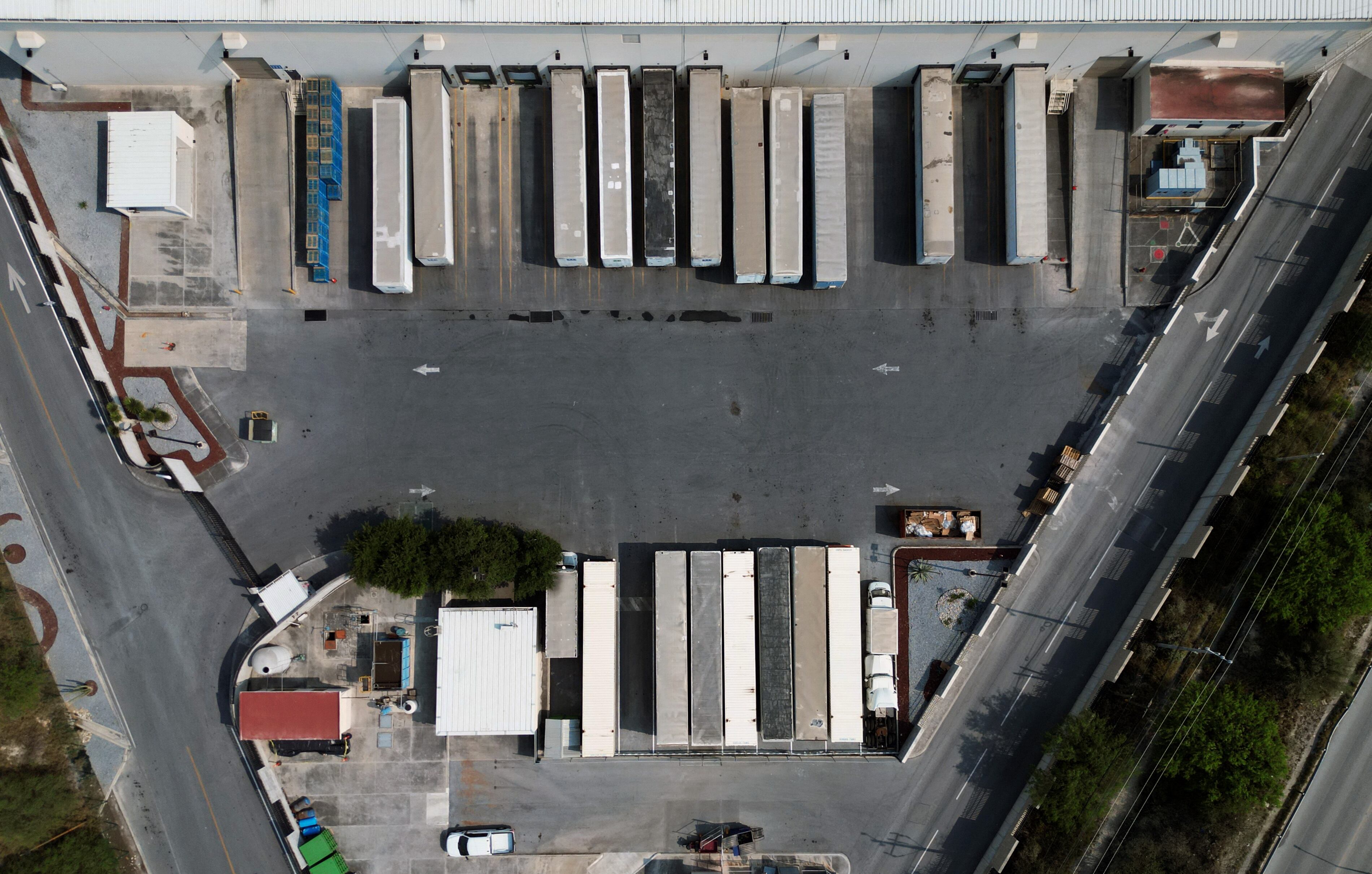 Aerial view of an automobile body parts supplier in Apodaca in Mexico's Nuevo Leon state on May 1, 2024.