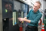 Mac Gifford, a water quality engineer with the Portland Water Bureau, explains the flocculation process at the Bull Run pilot treatment facility, July 16, 2024. The pilot program is focused on fine-tuning the process of filtering out cryptosporidium and wildfire ash from the water.
