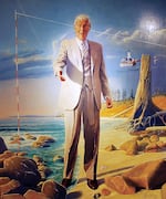 A portrait of Tom McCall in the Oregon State Capitol, painted by Henk Pander. 