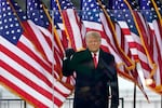 President Donald Trump arrives to speak at a rally Wednesday, Jan. 6, 2021, in Washington.