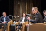 Ted Wheeler (Second from right) at the January 2016 Candidates Forum for Arts and Culture.