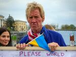 Ryan Wesley Routh takes part in a rally in central Kyiv, Ukraine, on April 30, 2022. 