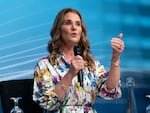 Melinda French Gates says she will donate $1 billion over the next two years to support women and family rights globally. Here, French Gates speaks at the forum Empowering Women as Entrepreneurs and Leaders during the World Bank/IMF Spring Meetings at the International Monetary Fund (IMF) headquarters in Washington in April 2023.