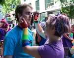 Hundreds gathered in downtown Portland on June 14, 2015 to celebrate Pride Northwest, an annual parade to promote gay and lesbian activism.
