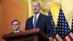 Senate Majority Leader John Thune, R-S.D., (R) says he hopes to pass the Senate's massive tax and spending bill this week. If he succeeds, House Speaker Mike Johnson, R-La., (L), will have to sell the bill to holdouts in his own party if he hopes to meet President Trump's goal of signing the bill on July 4.
