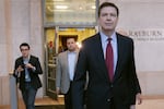 Former Federal Bureau of Investigation Director James Comey leaves the Rayburn House Office Building after testifying on Capitol Hill Dec. 7, 2018, in Washington, D.C.