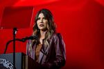 South Dakota Gov. Kristi Noem speaks during the National Rifle Association annual convention at the George R. Brown Convention Center on May 27, 2022 in Houston.