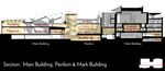 A floor plan shows how the Rothko Pavilion will connect the museum's many floors with a central hall, stairs, and two elevators.