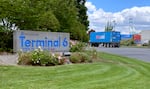 The Port of Portland's Terminal 6 entrance on June 11, 2024, in Portland, Ore. Terminal 6 is home to the states' only international shipping container service, a vital resource for Oregon farmers, ranchers and other exporters.