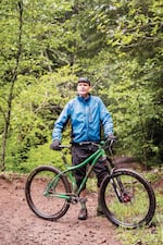 Fred Cuthbert of Wolfhound Cycles created the mountain bike that will be hidden on Mount Hood's trail system Saturday.