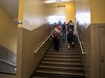 FILE - Students make their way to their next class at Jefferson High School in Portland, Ore., Aug. 26, 2025.