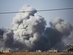 This picture taken from southern Israel near the border with the Gaza Strip shows smoke billowing after an Israeli strike on northern Gaza on Nov. 23, 2023, amid ongoing battles between Israel and the Palestinian Hamas movement.