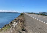 A glimpse of the waterway just off Hwy 101 where the Port of Coos Bay plans to develop a shipping container terminal on Sept. 15, 2024.