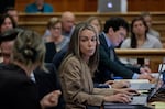 Karen Read sits in her retrial in Norfolk Superior Court on June 9.