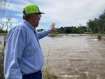 Echo city administrator David Slaght explains Tuesday how floods and high water has changed the Umatilla River and what public officials need to do fix it. Heavy rains caused the river to swell over the past several days, threatening homes in the small Eastern Oregon town south of Hermiston. 