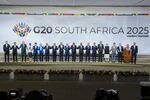 Heads of states pose for a family photo following the first plenary session of the G20 leaders' summit in Johannesburg, South Africa, Saturday, Nov. 22, 2025.