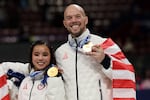 Ellie Kam and Danny O'Shea helped U.S. win gold in the team event, the first figure skating medal of the Games.
