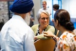 Author Johanna Ogden at the release party for her book, "Punjabi Rebels of the Columbia River: The Global Fight for Indian Independence and Citizenship."