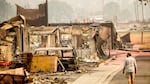 Homes destroyed by a 2020 wildfire in Talent, Ore.