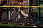 The playground at Silver Rail Elementary School in Bend, Ore., on Oct. 16, 2026. Five people were killed in a shooting at the school on Oct. 15. 