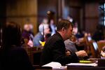 State Sen. Brian Boquist, R-Dallas, in the Oregon Senate on Monday, Jan. 14, 2019, in Salem, Ore.