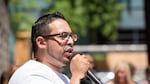 Oregon state Rep. Diego Hernandez speaks at a rally in Portland, Sunday, June 24, 2018.