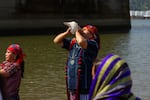 Pedro (Luin) Miguel and four other representatives of the Mayan Nation in Guatemala walked attendees through the water ceremony held at the bank of the Willamette River in Northeast Portland on Sept. 8, 2024.