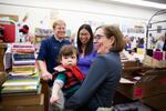 Gov. Kate Brown visits Waucoma Books in downtown Hood River.