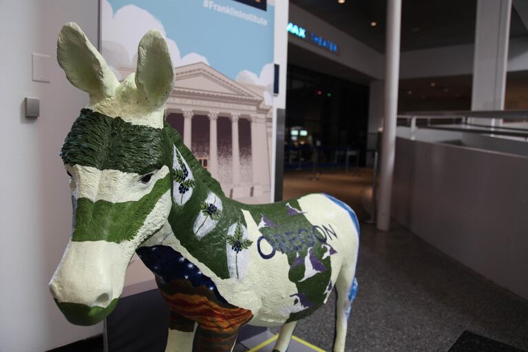 Oregon's donkey was painted by Philadelphia artist Nora Einbender Luks.