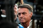 Former President Jair Bolsonaro speaks to the press  Brasilia, Brazil, Thursday, June 5, 2025. 