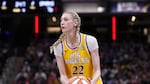 Los Angeles Sparks forward Cameron Brink (22) plays against the Indiana Fever in the second half of a WNBA basketball game in Indianapolis, May 28, 2024. Brink has been selected for Team USA's 3-on-3 basketball team for the Paris Olympics.