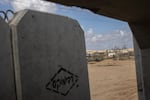 A concrete shelter, which was installed after the Oct. 7 Hamas attacks, is seen in the unrecognized Bedouin village of Wadi al-Na'am in southern Israel.